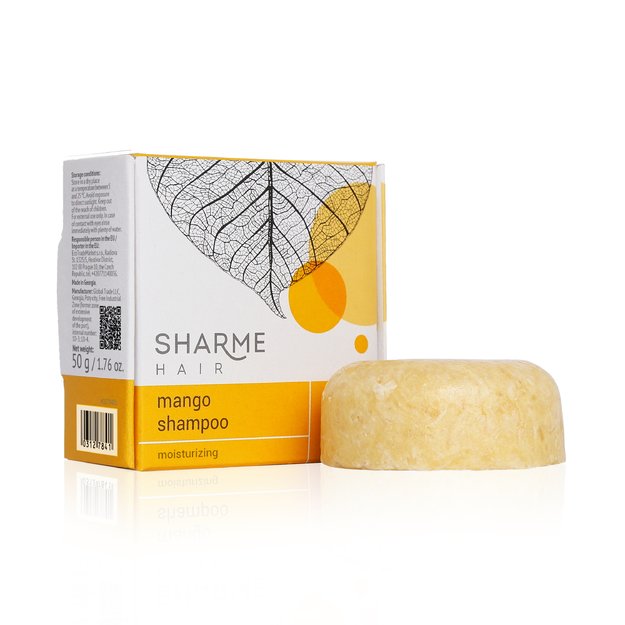 Sharme Hair Mango Natural Solid Šampūnas su mangų sviestu, drėkinamasis, 50 g