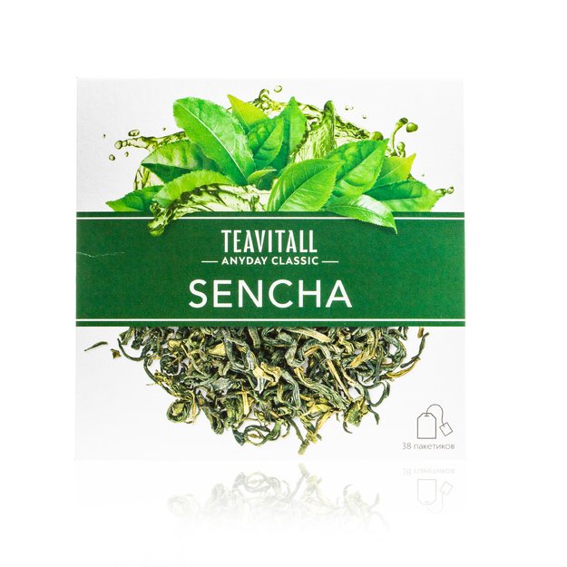 TEAVITALL ANYDAY CLASSIC "Sencha" Žalioji arbata, 38 filtrų arbatos pakeliai