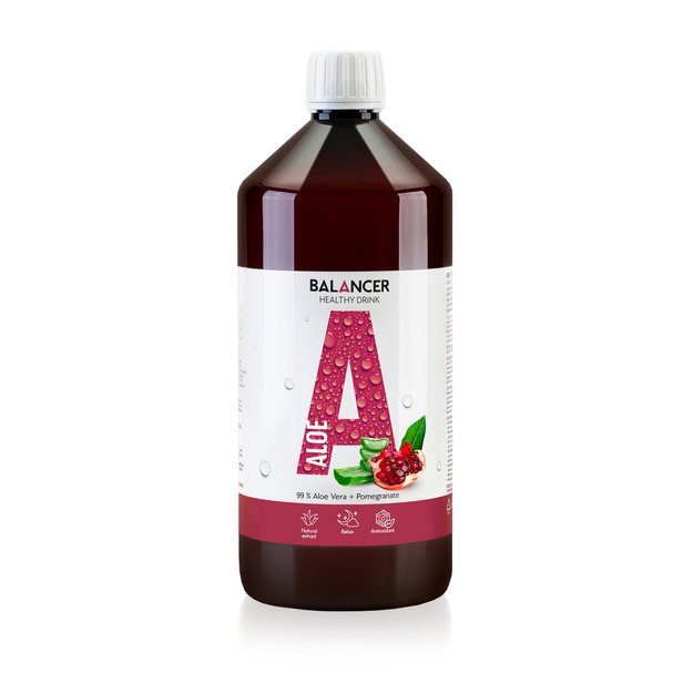 Geriamasis gelis BALANCER Aloe Vera & Pomegranate su alaviju su granatų skoniu, 1000 ml