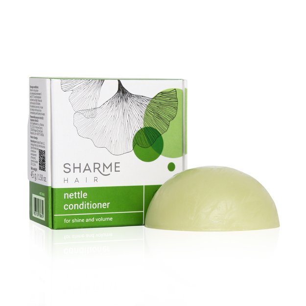 Sharme Hair Nettle Natural Solid kondicionierius su dilgėlių ekstraktu suteikia blizgesio ir apimties, 45 g