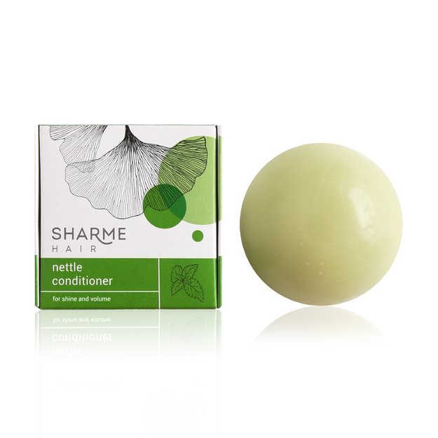 Sharme Hair Nettle Natural Solid kondicionierius su dilgėlių ekstraktu suteikia blizgesio ir apimties, 45 g