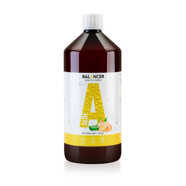 Geriamasis gelis BALANCER Aloe Vera & Ginger su alaviju su imbiero skoniu, 1000 ml BALANCIJA