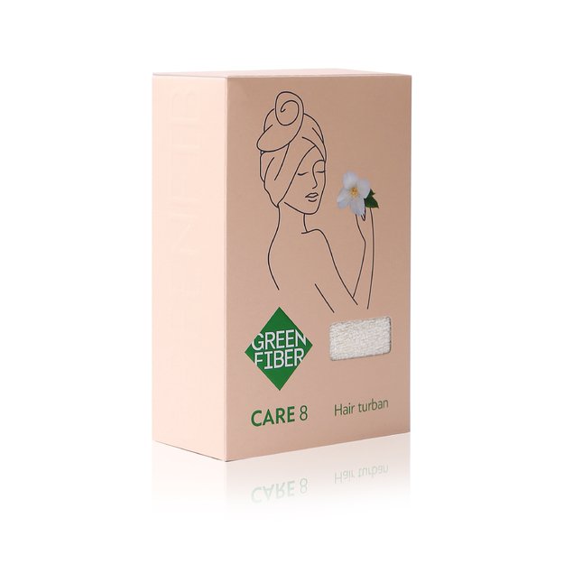 Green Fiber CARE 8 turbanas plaukams, pieno - baltumo