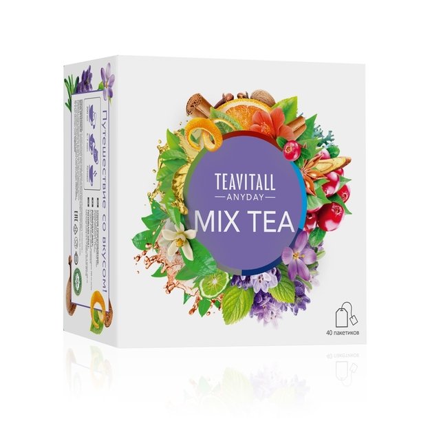 TeaVitall Anyday Mix arbatos ir arbatos gėrimų rinkinys, 40 filtrų maišelių