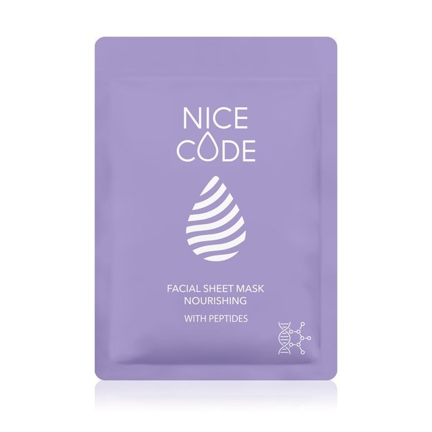Maitinamoji audinių veido kaukė su peptidais NICE CODE, 24 ml