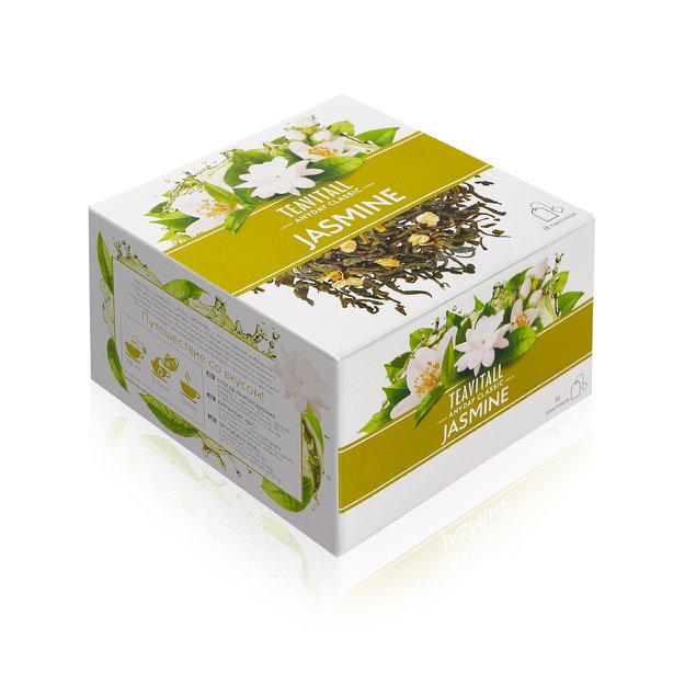 TEAVITALL ANYDAY CLASSIC Jazminų žalioji arbata, 38 filtrų pakuotės.