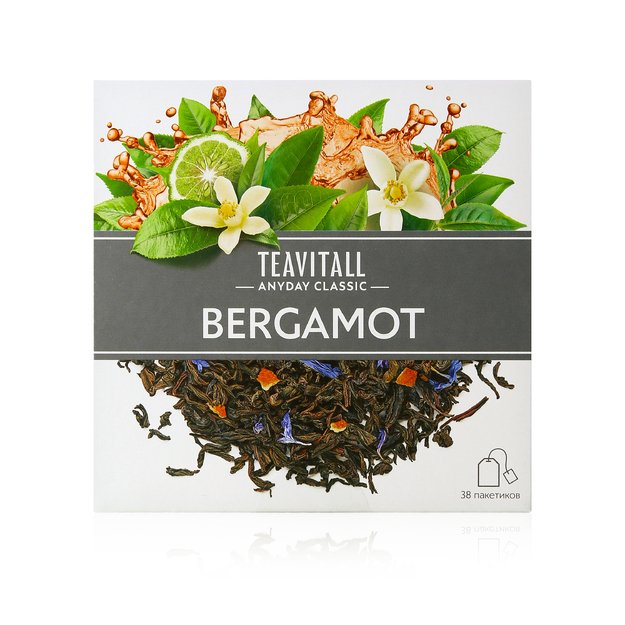TEAVITALL ANYDAY CLASSIC bergamočių juodoji arbata, 38 filtrų pakuotės