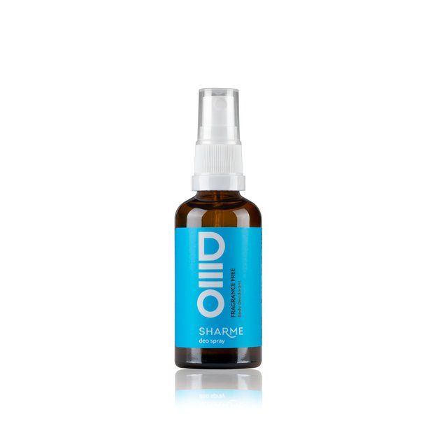 SHARME DEO SPRAY natūralus kūno dezodorantas "Fragrance Free", 50 ml