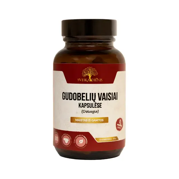 Gudobelių vaisiai (uogos) kapsulėse, 60vnt.