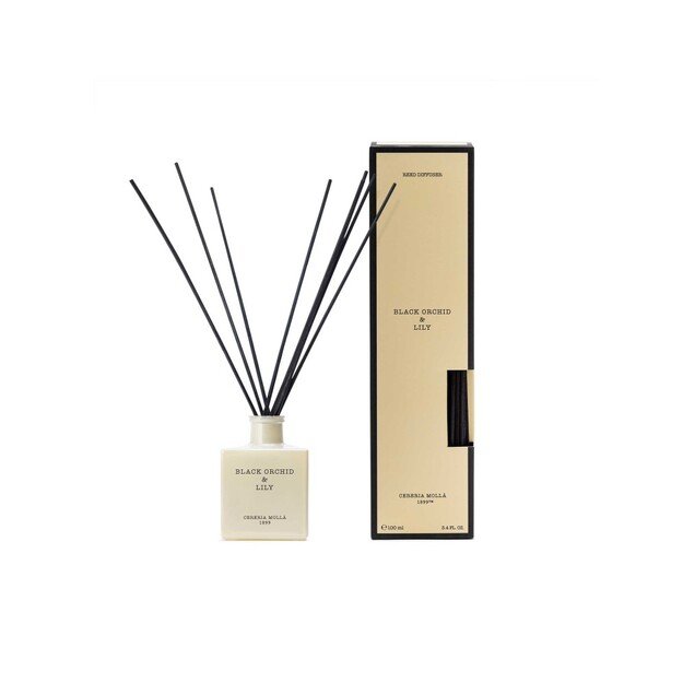 CERERIA MOLLA namų kvapas su lazdelėmis „Black orchid & lily“ 100 ml.