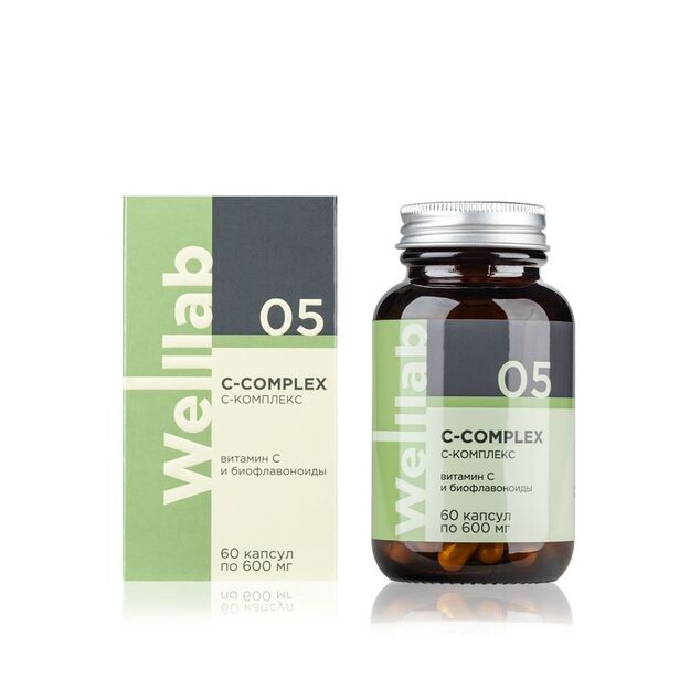 Maisto papildas su vitaminu C ir bioflavonoidais Welllab C-COMPLEX, 60 kapsulių