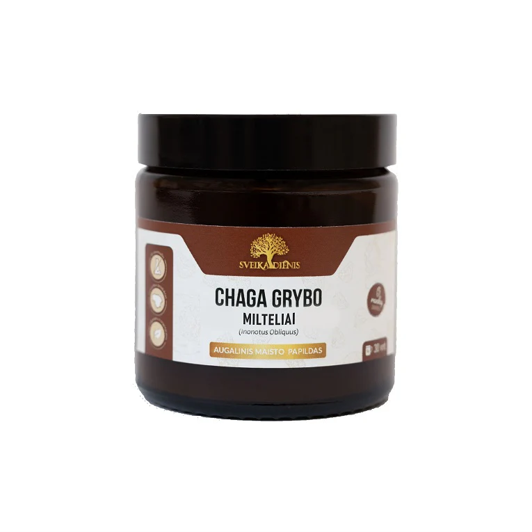 Chaga grybai milteliais, 30g.