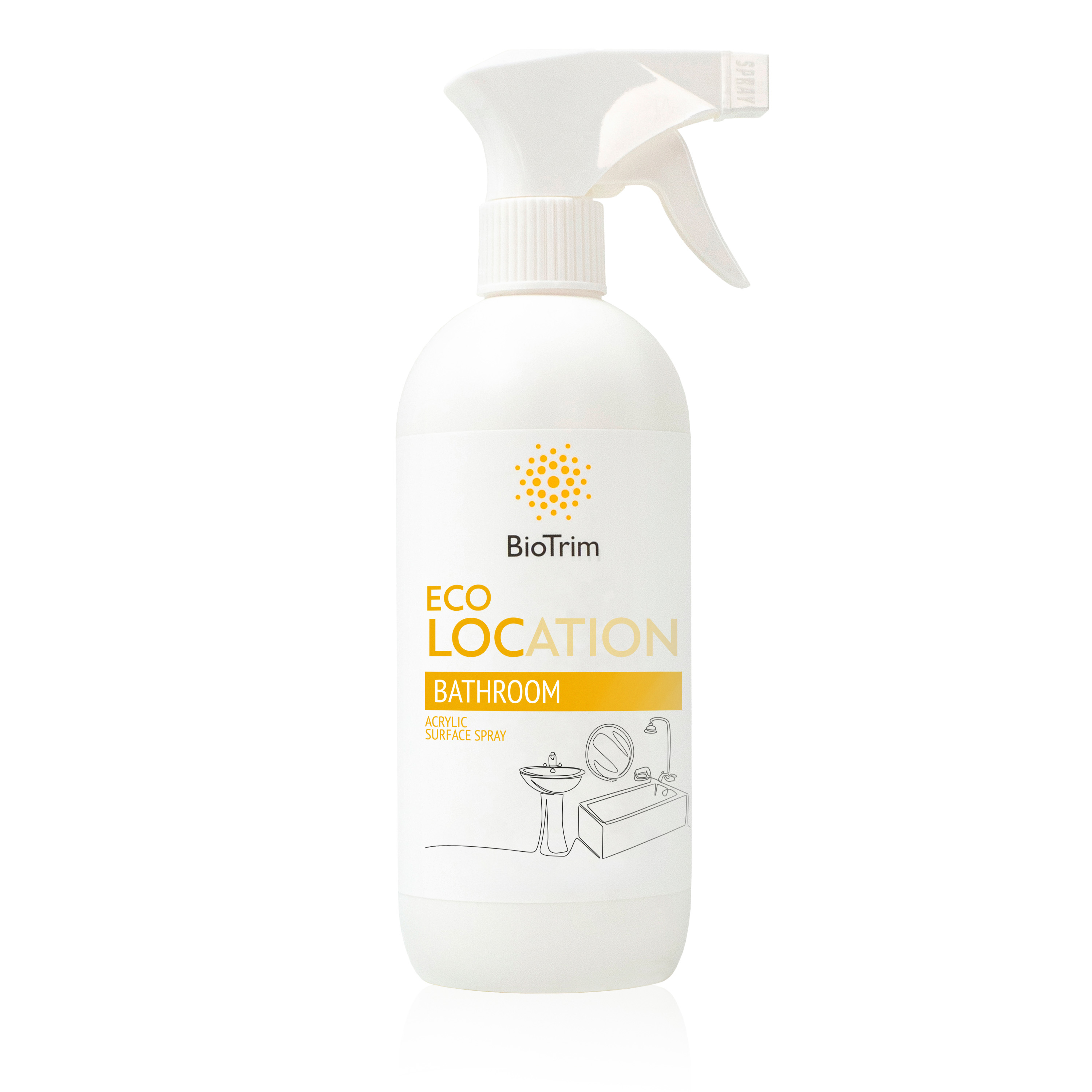 „BioTrim ECOLOCATION“ ekologiškas purškiklis akriliniams paviršiams vonios kambaryje, 500 ml