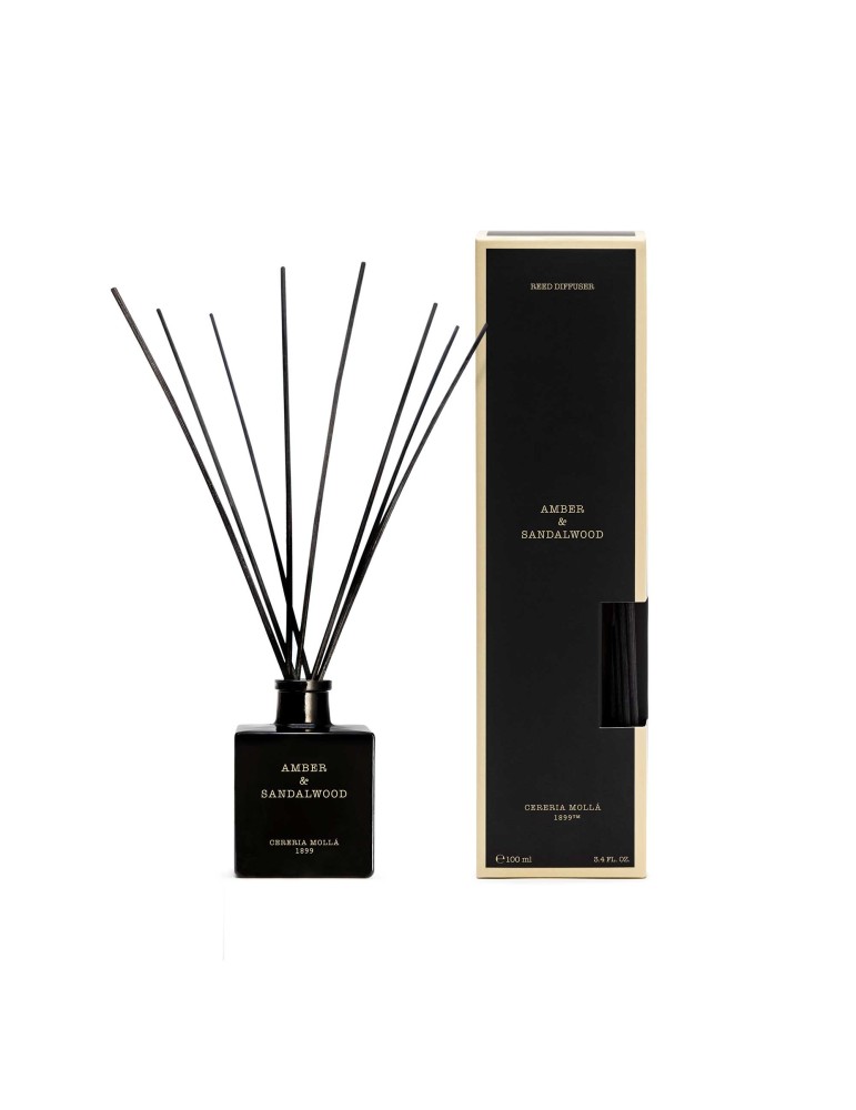 CERERIA MOLLA namų kvapas su lazdelėmis „Amber &amp; Sandalwood“ 100 ml.