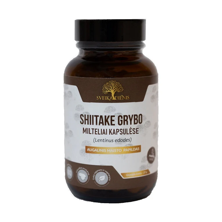 Shiitake grybai kapsulėse, 60vnt.
